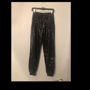Black sequin joggers size small new with tags